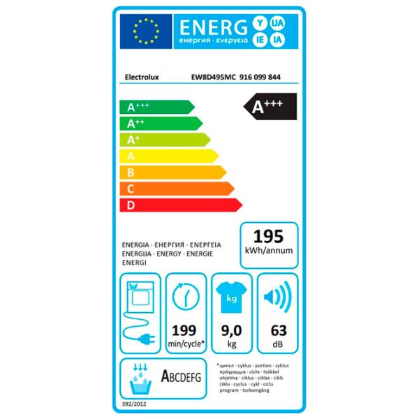 Mașină de uscat rufe Electrolux EW8D495MC 9 kg/ White photo 7