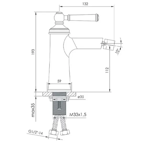 Смеситель для биде Imprese ZMK031806070  Латунь photo 2