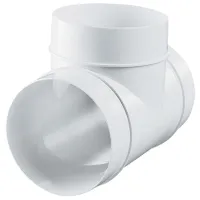 Conector de aeroduct Ventika KO150-T  Plastic / White