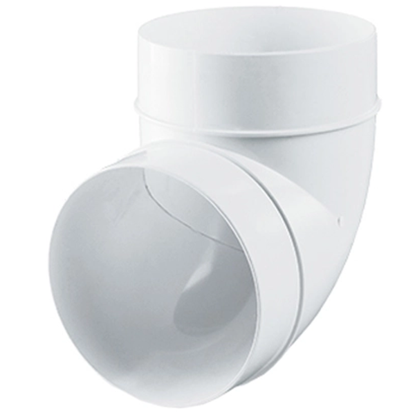 Conector de aeroduct Ventika KO150-90  Plastic / White photo 1
