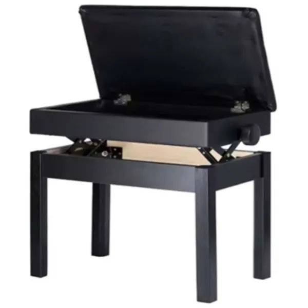 Scaun pentru pian Hebikuo BA-222 BK Piele artificială / Black photo 2