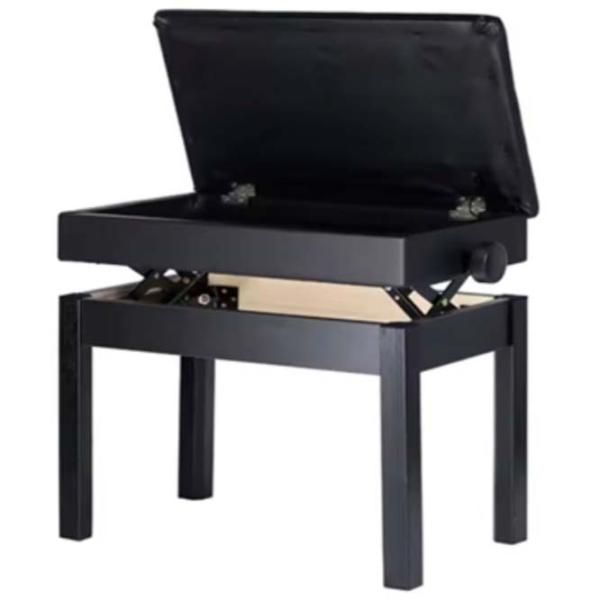 Scaun pentru pian Hebikuo BA-222 BK Piele artificială / Black photo 2