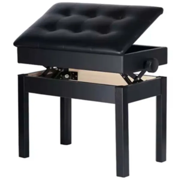 Scaun pentru pian Hebikuo BA-222 BK Piele artificială / Black photo 3