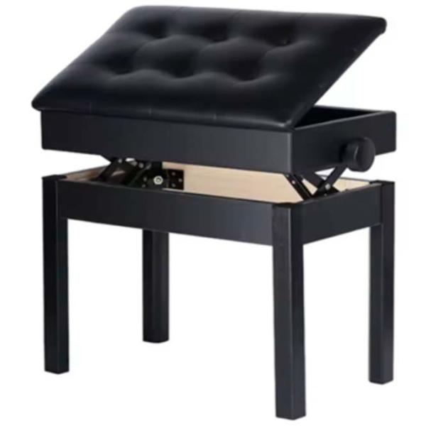 Scaun pentru pian Hebikuo BA-222 BK Piele artificială / Black photo 3