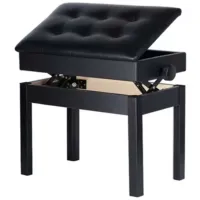 Scaun pentru pian Hebikuo BA-222 BK Piele artificială / Black photo 3