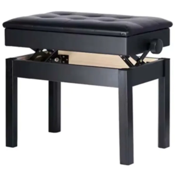 Scaun pentru pian Hebikuo BA-222 BK Piele artificială / Black photo 4