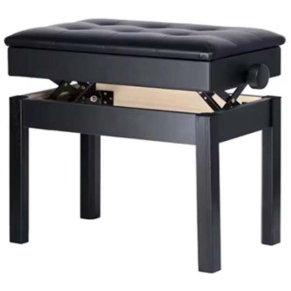 Scaun pentru pian Hebikuo BA-222 BK Piele artificială / Black photo 4