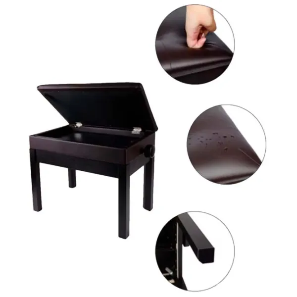Scaun pentru pian Hebikuo BA-222 CF Piele artificială / Brown photo 2
