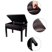 Scaun pentru pian Hebikuo BA-222 CF Piele artificială / Brown photo 2