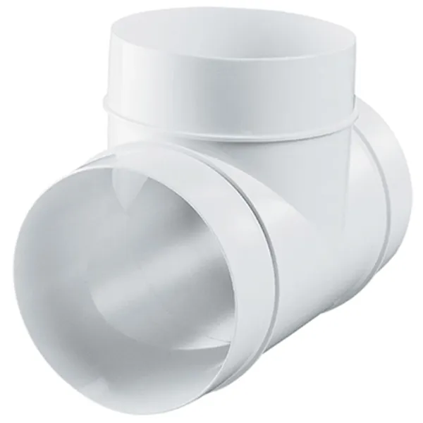 Conector de aeroduct Ventika KO100-T  Plastic / White photo 1