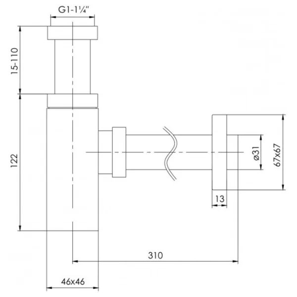 Сифон для раковины Imprese SBS000000132 32 мм / Латунь photo 2