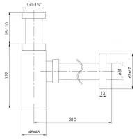 Sifon pentru lavoar Imprese SBS000000132 32 mm / Alamă photo 2