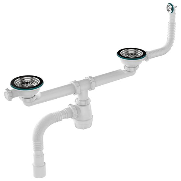 Sifon pentru lavoar Aquant D0139-12-MR 113 mm / Inox photo 1