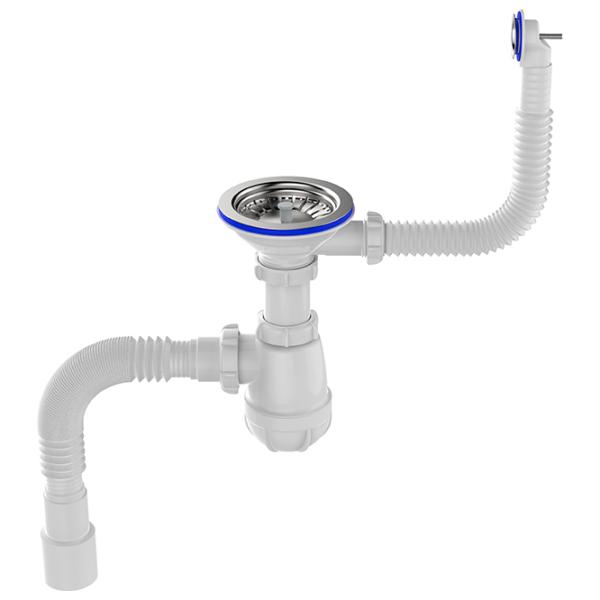 Сифон для раковины Aquant AB0139-20-MR 90 мм / нерж. сталь  photo 1