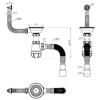 Sifon pentru lavoar Aquant B0139-20-MR 113 mm / Inox photo 2