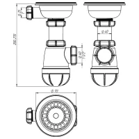 Sifon pentru lavoar Aquant B0143-29-MR 113 mm / Inox photo 2