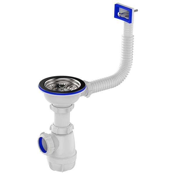 Сифон для раковины Aquant B0145-29-MR 113 мм / нерж. сталь  photo 1