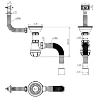 Sifon pentru lavoar Aquant B0148-20-MR 113 mm / Inox photo 3