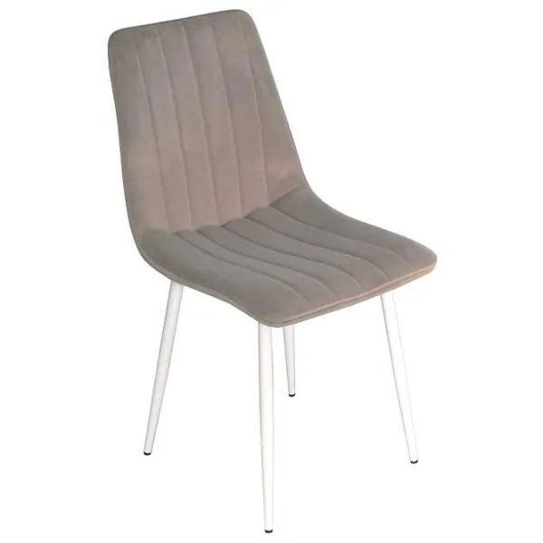 Scaun de bucătărie Evelin XR-154 Wh Velur/ Light Gray White photo 1