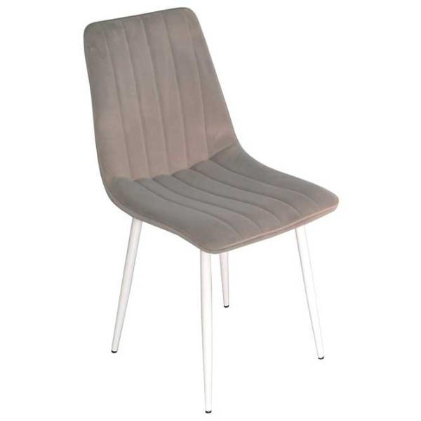 Scaun de bucătărie Evelin XR-154 Wh Velur/ Light Gray White photo 1