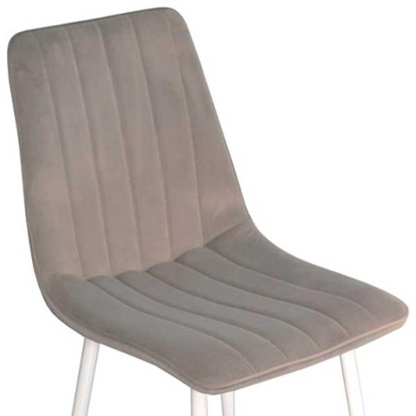 Scaun de bucătărie Evelin XR-154 Wh Velur/ Light Gray White photo 2