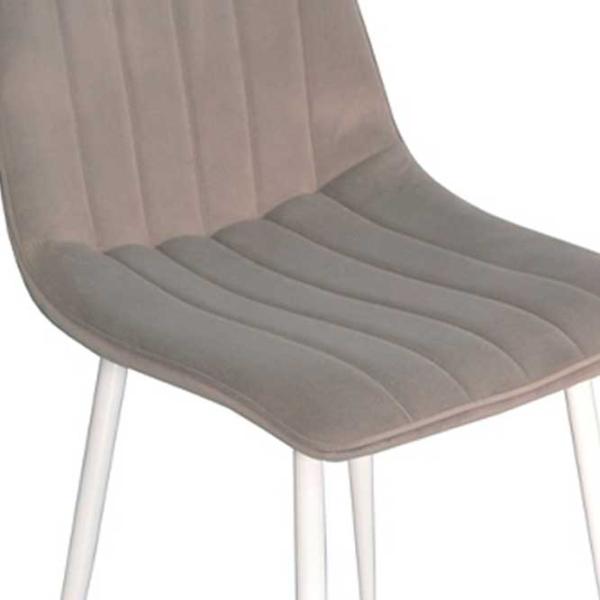 Scaun de bucătărie Evelin XR-154 Wh Velur/ Light Gray White photo 3