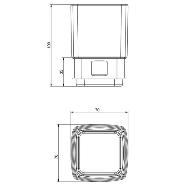 Pahar pentru periuțe de dinți Volle Teo  Sticlă / White / Pe perete photo 3