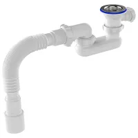 Сифон для ванны Aquant V645-40-MR 50 мм / нерж. сталь 