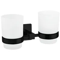 Стакан для зубных щёток Volle CUADRO Стекло / Черный / На стене