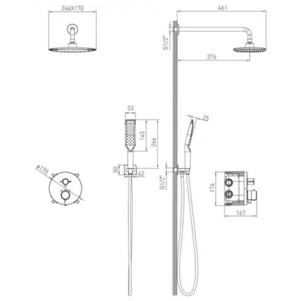 Set pentru duș Volle Sistema P Metal /  photo 2 Set pentru duș Volle Sistema P Metal /  photo 2