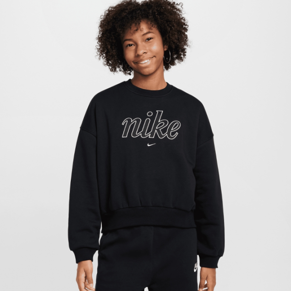 Толстовка для девочек Nike Nsw Club Fleece Boxy Crew Gx Star L / Черный photo 2 Толстовка для девочек Nike Nsw Club Fleece Boxy Crew Gx Star L / Черный photo 2