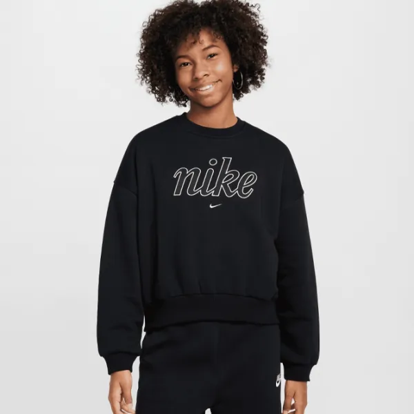 Толстовка для девочек Nike Nsw Club Fleece Boxy Crew Gx Star M / Черный photo 5 Толстовка для девочек Nike Nsw Club Fleece Boxy Crew Gx Star M / Черный photo 5