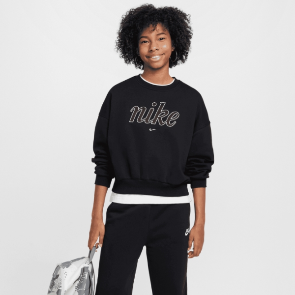 Толстовка для девочек Nike Nsw Club Fleece Boxy Crew Gx Star XS / Черный photo 4 Толстовка для девочек Nike Nsw Club Fleece Boxy Crew Gx Star XS / Черный photo 4