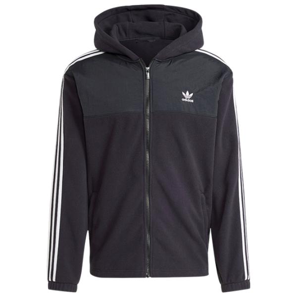 Hanorac pentru bărbați Adidas Adicolor 3-Stripes Teddy Fleece  Drept / Black photo 1