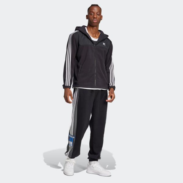 Hanorac pentru bărbați Adidas Adicolor 3-Stripes Teddy Fleece  Drept / Black photo 6