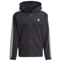 Hanorac pentru bărbați Adidas Adicolor 3-Stripes Teddy Fleece  Drept / Black