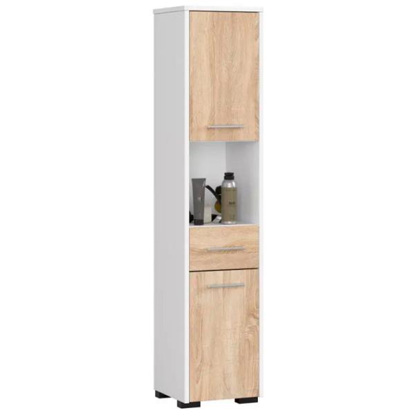 Dulap penal Akord Fin 30 2D1SZ1W Pe podea / PAL / White - Sonoma oak photo 1