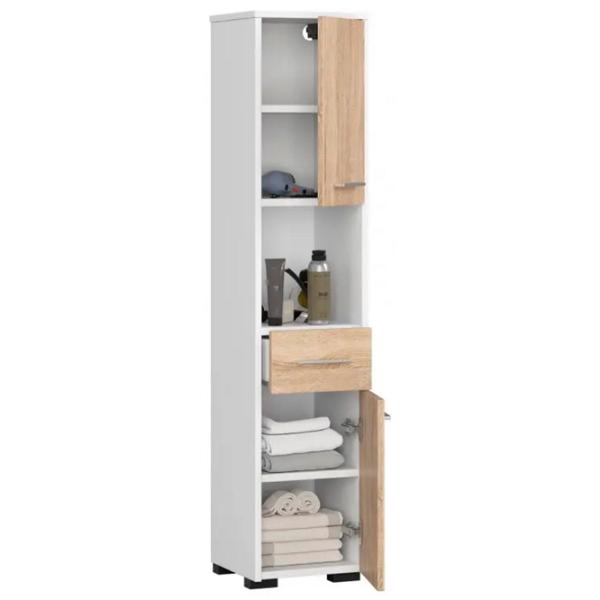 Dulap penal Akord Fin 30 2D1SZ1W Pe podea / PAL / White - Sonoma oak photo 2