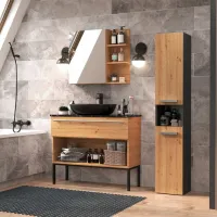 Dulap penal TopEshop Nel III Pe podea / PAL / Anthracite - Artisan oak photo 3