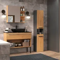 Dulap penal TopEshop Nel III Pe podea / PAL / Anthracite - Artisan oak photo 4