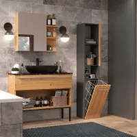 Dulap penal TopEshop Nel III Pe podea / PAL / Anthracite - Artisan oak photo 5