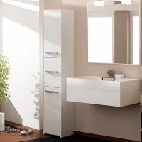Шкаф пенал TopEshop S43 Напольная / ЛДСП / Белый photo 3