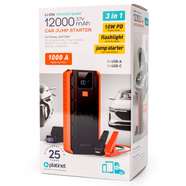 Пуско зарядное и зарядное устройство Platinet Car Jump Starter - 1000 A photo 5