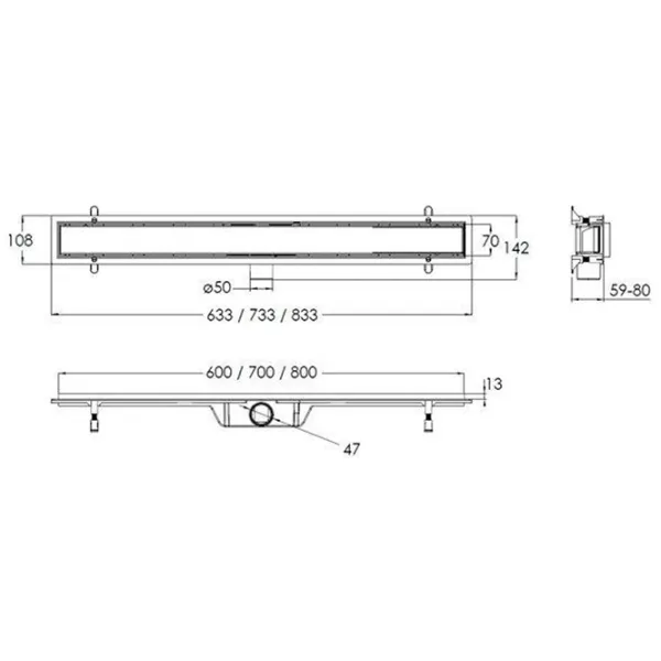 Rigolă de duș Imprese d4460BC Inox photo 2 Rigolă de duș Imprese d4460BC Inox photo 2