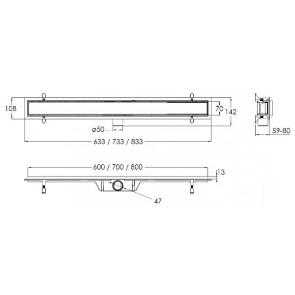 Rigolă de duș Imprese d44800C Plastic photo 2
