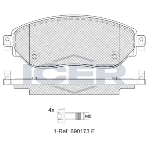 Plăcuțe de frână Icer LM2219 Față / Disk  photo 2 Plăcuțe de frână Icer LM2219 Față / Disk  photo 2