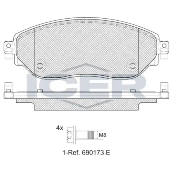 Plăcuțe de frână Icer LM2219 Față / Disk  photo 2 Plăcuțe de frână Icer LM2219 Față / Disk  photo 2