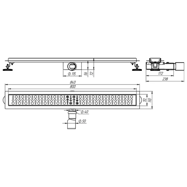 Rigolă de duș Aquant LTD1280-1-MR Plastic photo 2