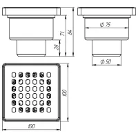 Трап для душа Aquant ST2110-50-MR Пластик photo 2