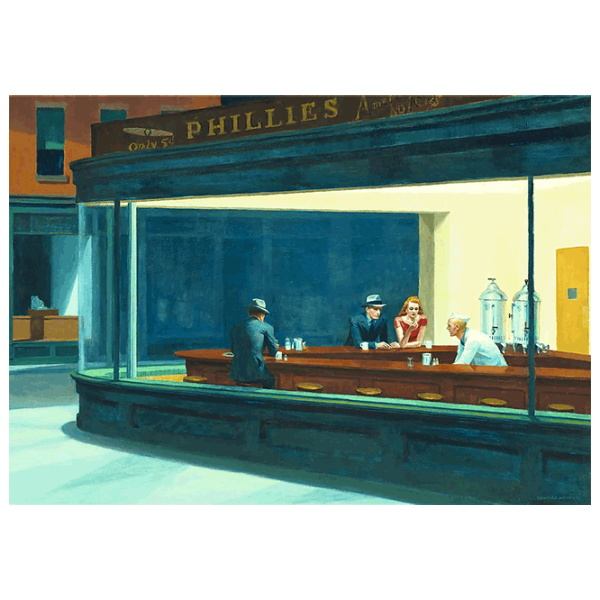 Puzzle Trefl Nighthawks 12+/ Количество деталей: 1000 photo 3 Puzzle Trefl Nighthawks 12+/ Количество деталей: 1000 photo 3